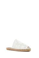 Women's Cream Patterned Espadrille Slippers | Derimod