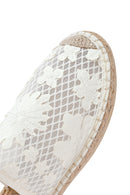 Women's Cream Patterned Espadrille Slippers | Derimod