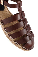 Woman Brown Leather Espadrilles | Derimod