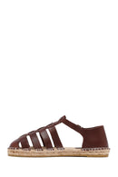 Woman Brown Leather Espadrilles | Derimod