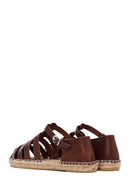 Woman Brown Leather Espadrilles | Derimod