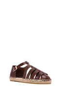 Woman Brown Leather Espadrilles | Derimod