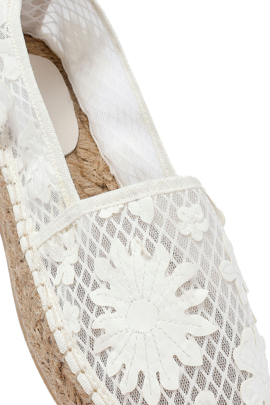 Women's Cream Patterned Espadrilles