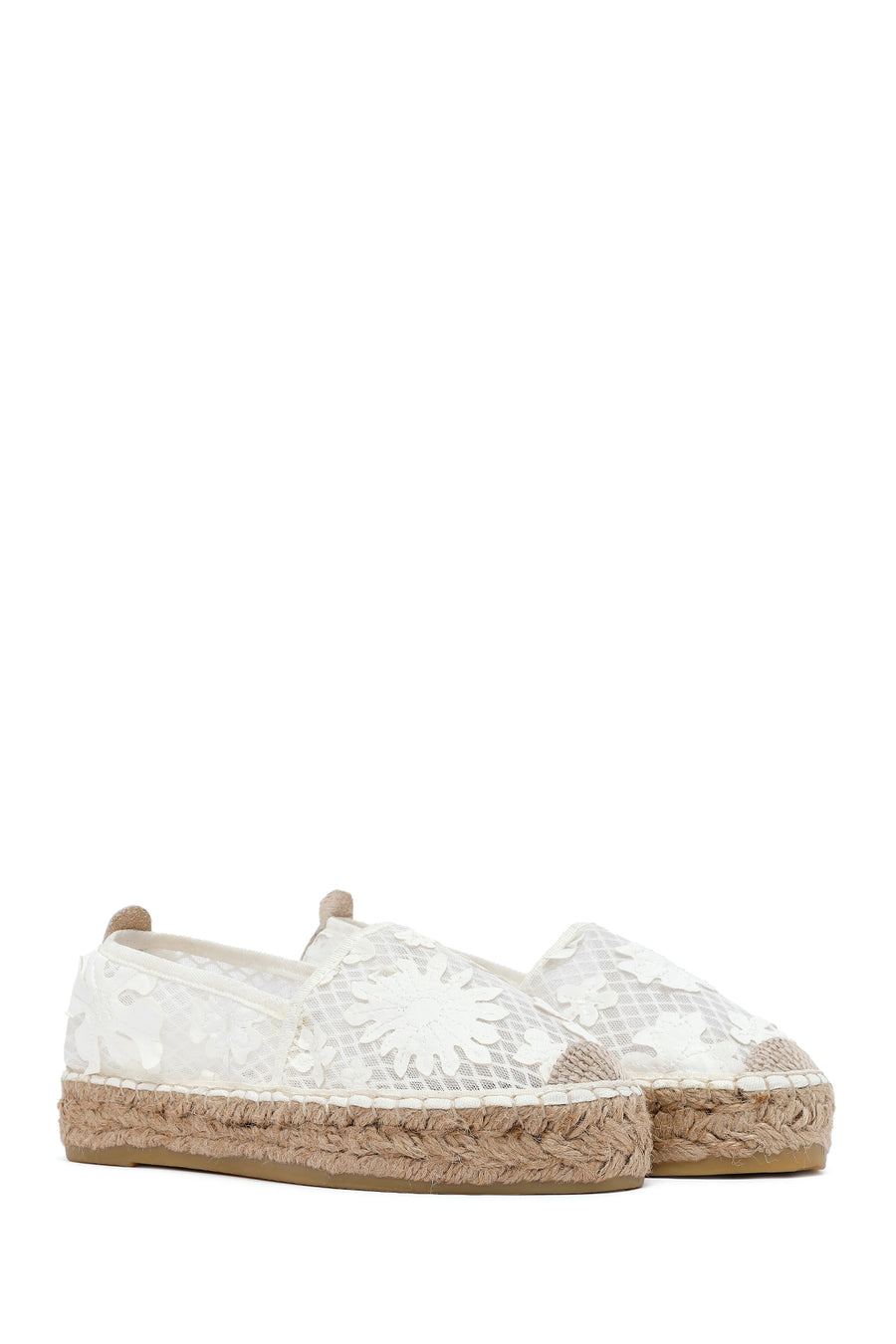 Women's Cream Patterned Espadrilles