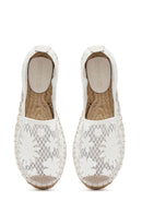 Women's Cream Patterned Espadrilles | Derimod