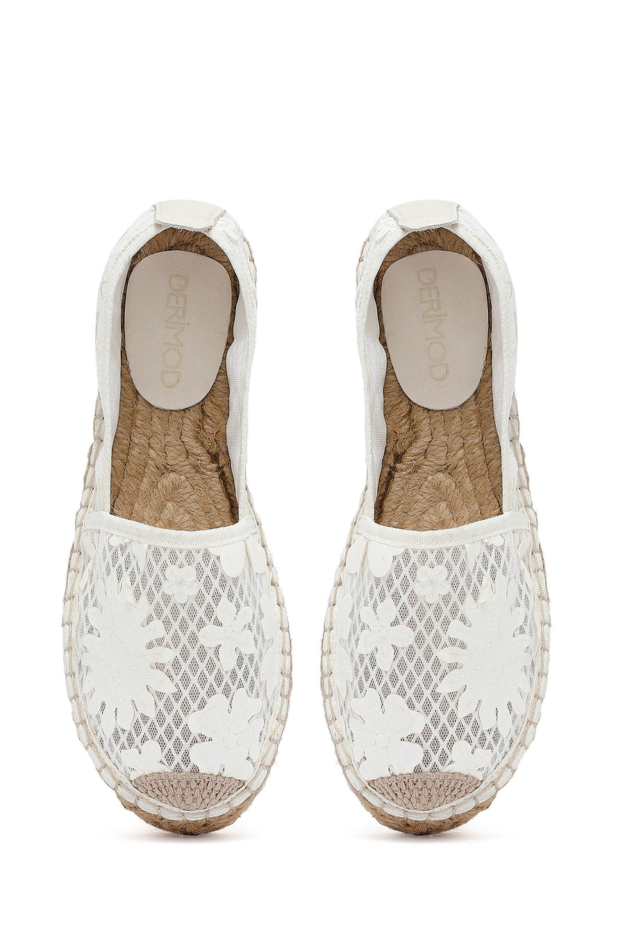 Women's Cream Patterned Espadrilles