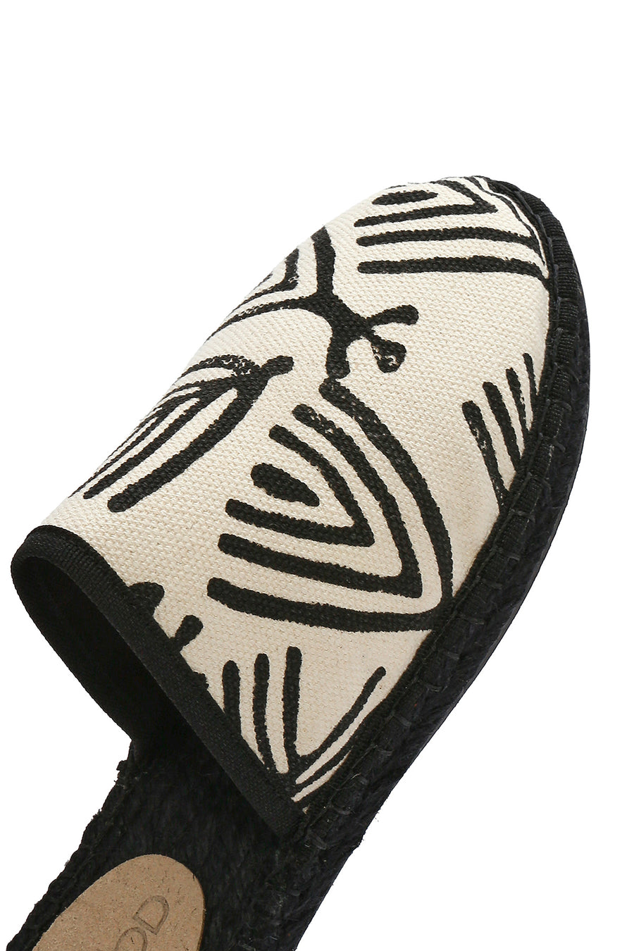 Kastamonu Stone Print Women's Black Patterned Espadrille Slippers