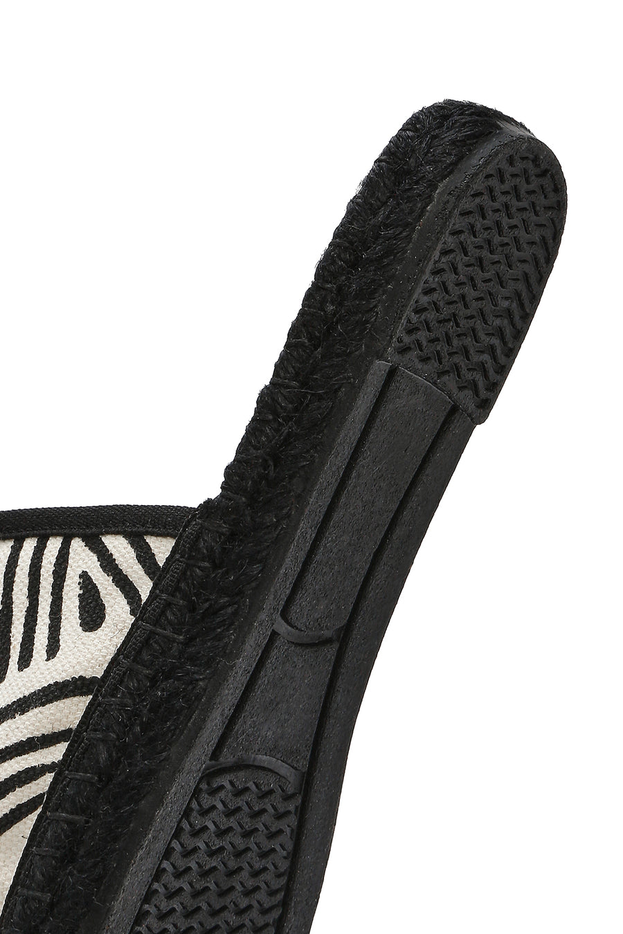 Kastamonu Stone Print Women's Black Patterned Espadrille Slippers