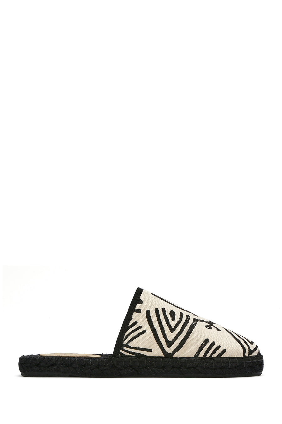 Kastamonu Stone Print Women's Black Patterned Espadrille Slippers