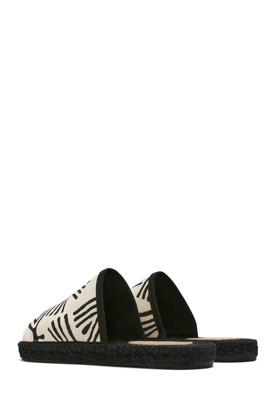 Kastamonu Stone Print Women's Black Patterned Espadrille Slippers