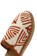 Kastamonu Stone Print Women's Tan Patterned Espadrille Slippers | Derimod