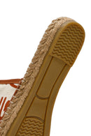 Kastamonu Stone Print Women's Tan Patterned Espadrille Slippers | Derimod