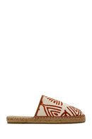 Kastamonu Stone Print Women's Tan Patterned Espadrille Slippers | Derimod