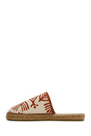 Kastamonu Stone Print Women's Tan Patterned Espadrille Slippers | Derimod