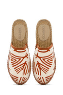 Kastamonu Stone Print Women's Tan Patterned Espadrille Slippers | Derimod