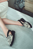 Kastamonu Stone Print Woman Black Patterned Espadrilles | Derimod