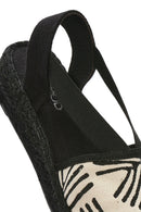 Kastamonu Stone Print Woman Black Patterned Espadrilles | Derimod