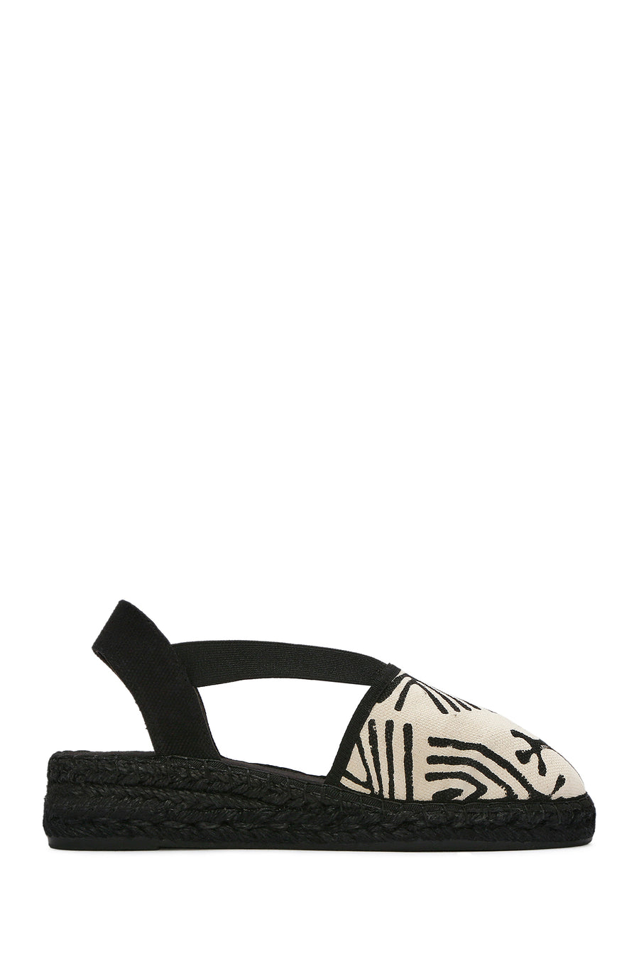 Kastamonu Stone Print Woman Black Patterned Espadrilles