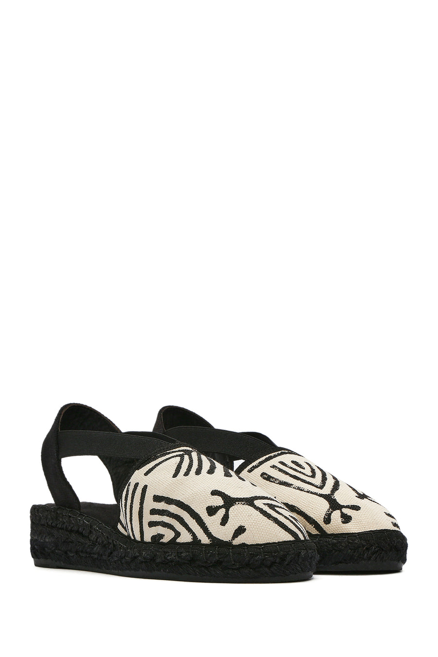 Kastamonu Stone Print Woman Black Patterned Espadrilles