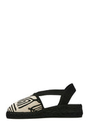 Kastamonu Stone Print Woman Black Patterned Espadrilles | Derimod