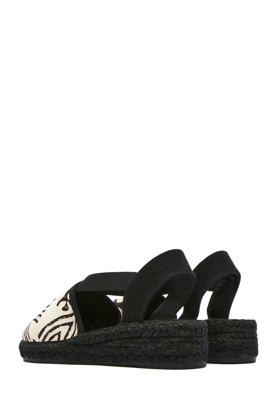 Kastamonu Stone Print Woman Black Patterned Espadrilles
