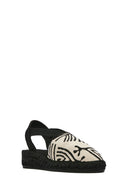 Kastamonu Stone Print Woman Black Patterned Espadrilles | Derimod