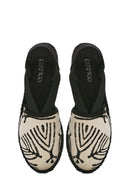Kastamonu Stone Print Woman Black Patterned Espadrilles | Derimod