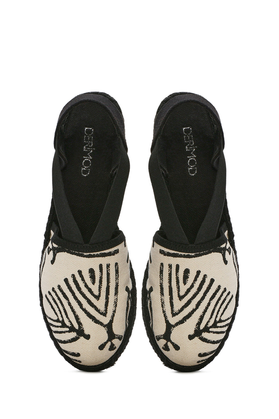 Kastamonu Stone Print Woman Black Patterned Espadrilles