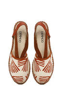 Kastamonu Stone Print Women's Tan Patterned Espadrilles | Derimod
