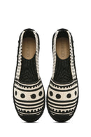 Kastamonu Stone Print Women's Black Patterned Espadrilles | Derimod