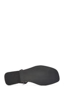 Women's Black Back Tie Flip Flop Leather Sandals | Derimod