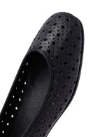 Woman Black Patterned Leather Babet | Derimod