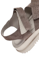 Women's Mink Double Strap Suede Leather Sandals | Derimod