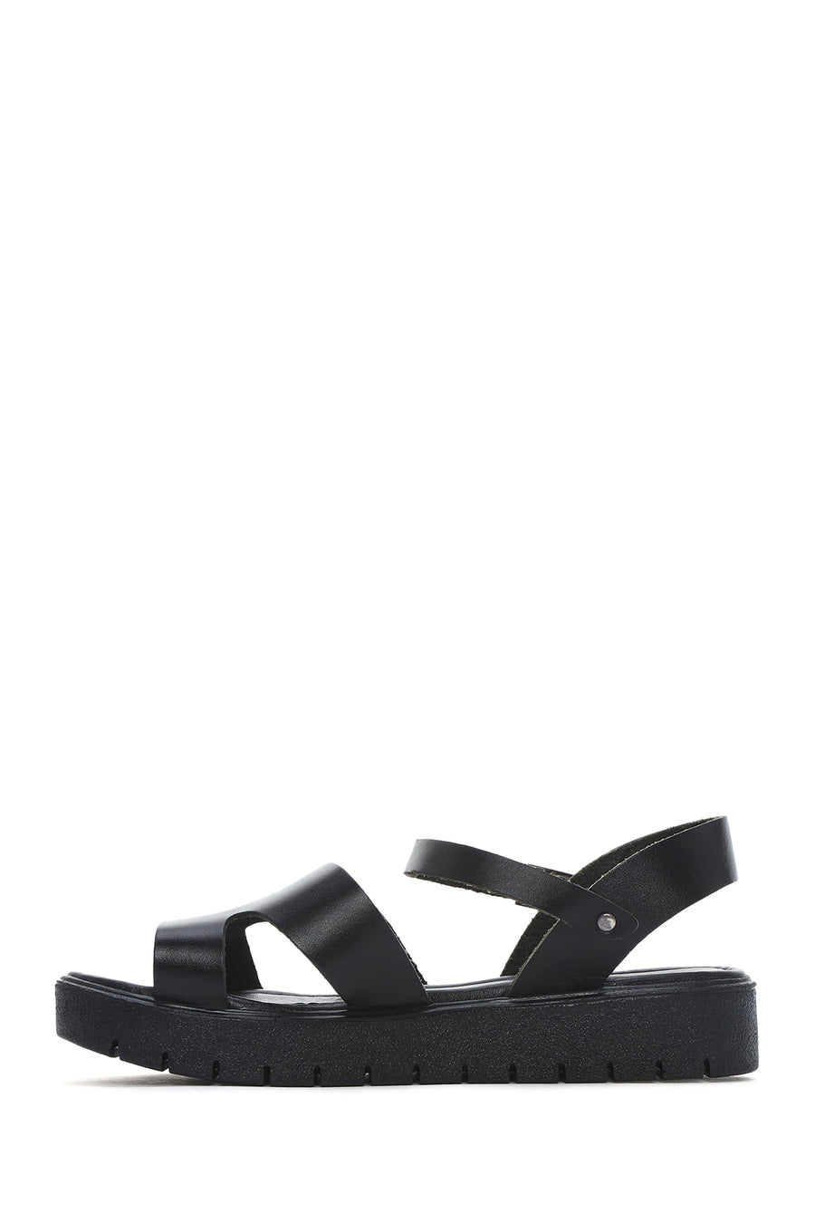 Women's Black Ankle Strap Leather Bodrum Sandals
