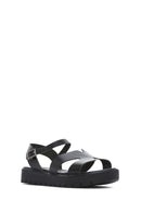 Women's Black Ankle Strap Leather Bodrum Sandals | Derimod