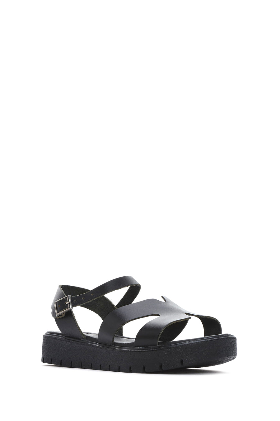 Women's Black Ankle Strap Leather Bodrum Sandals
