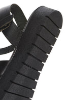 Women's Black Ankle Strap Leather Bodrum Sandals | Derimod
