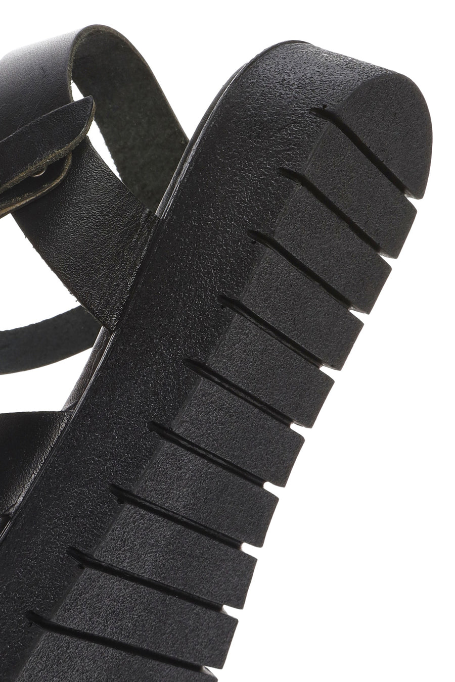 Women's Black Ankle Strap Leather Bodrum Sandals