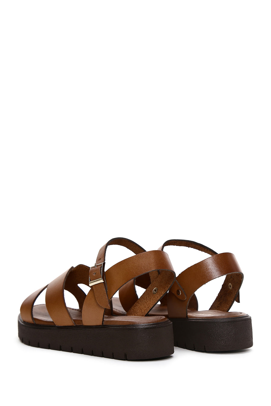 Women's Tan Ankle Strap Leather Bodrum Sandals