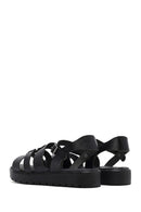 Women's Black Leather Ankle Buckle Sandals | Derimod