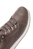 Women's Mink Lace-Up Thick-Soled Patterned Leather Comfort Shoes | Derimod