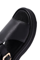 
Women's Black Buckled Leather Slippers
 | Derimod