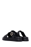 
Women's Black Buckled Leather Slippers
 | Derimod