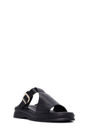 
Women's Black Buckled Leather Slippers
 | Derimod