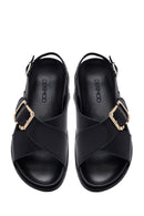 
Women's Black Buckled Leather Sandal
 | Derimod