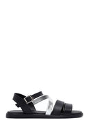 Women's Black Leather Ankle Buckle Sandals | Derimod