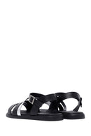 Women's Black Leather Ankle Buckle Sandals | Derimod