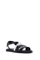Women's Black Leather Ankle Buckle Sandals | Derimod