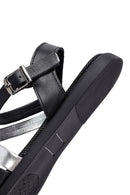 Women's Black Leather Ankle Buckle Sandals | Derimod
