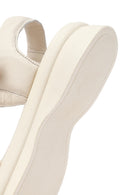 Women's Beige Leather Ankle Buckle Sandals | Derimod